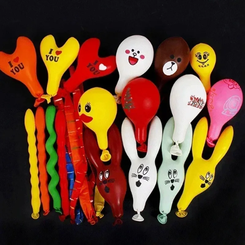 20/50/100Pcs No gas pump provided cartoon Balloons Decoration Helium inflatable Balloons Animal Duck Rabbit Balloon