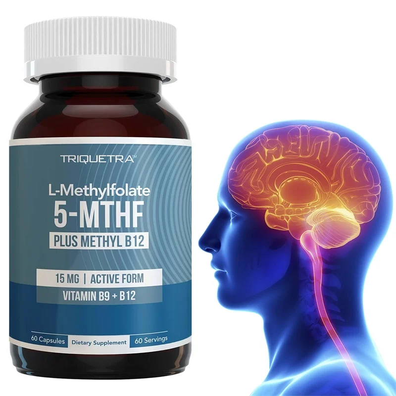 

L Methyl Folate 15mg Plus Methyl B12 Cofactor – High Potency, Active 5-MTHF Form - Supports Mood, Methylation, Cognition