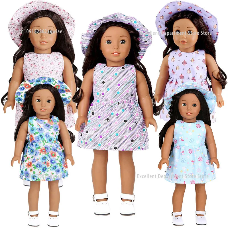 18-inch herboren pop babykleding set schattige pop bloemenjurk kleding geschikt voor meisjespop verkleedkinderen meisje verjaardagscadeau