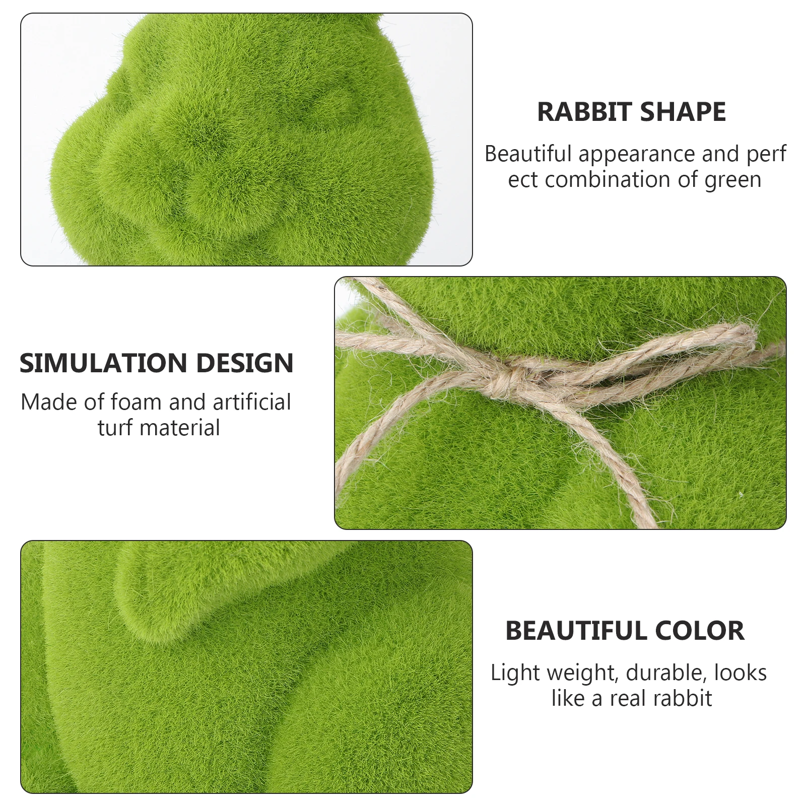 

Simulated Rabbit Ornament Easter Adornment Mini Bunny Kids Toy Foam. Hemp Rope Child Lovely Decoration for
