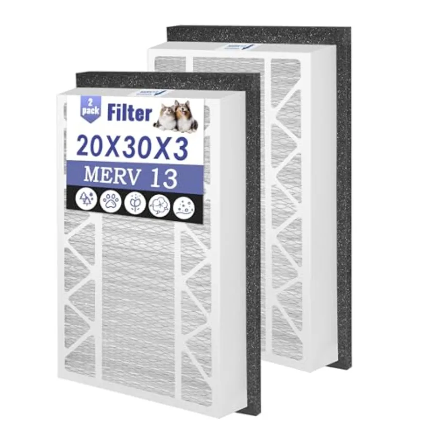 

2 Pack 20x30x3 MERV 13 Replacement Filter Compatible with Zephyr VGF Series 20x30x3 Whole Home Return Air Grille Filter Air Fil