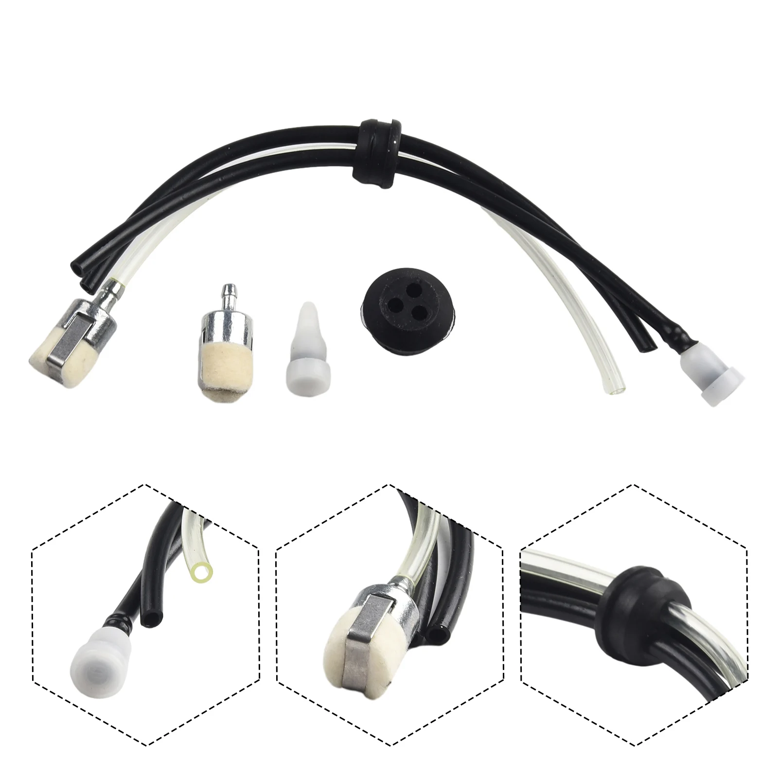 4pcs Fuel Line Filter Vent Kit Power Engine Tool Accessory String Trimmer Brushcutter Replacement Spare  Parts