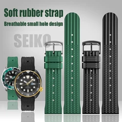 For Seiko IWC Omega MIDO Silicone Watchbands Sharkey MM300 SBDX001 6105 Waterproof Bracelet Soft Rubber Waffle Strap 20MM 22MM