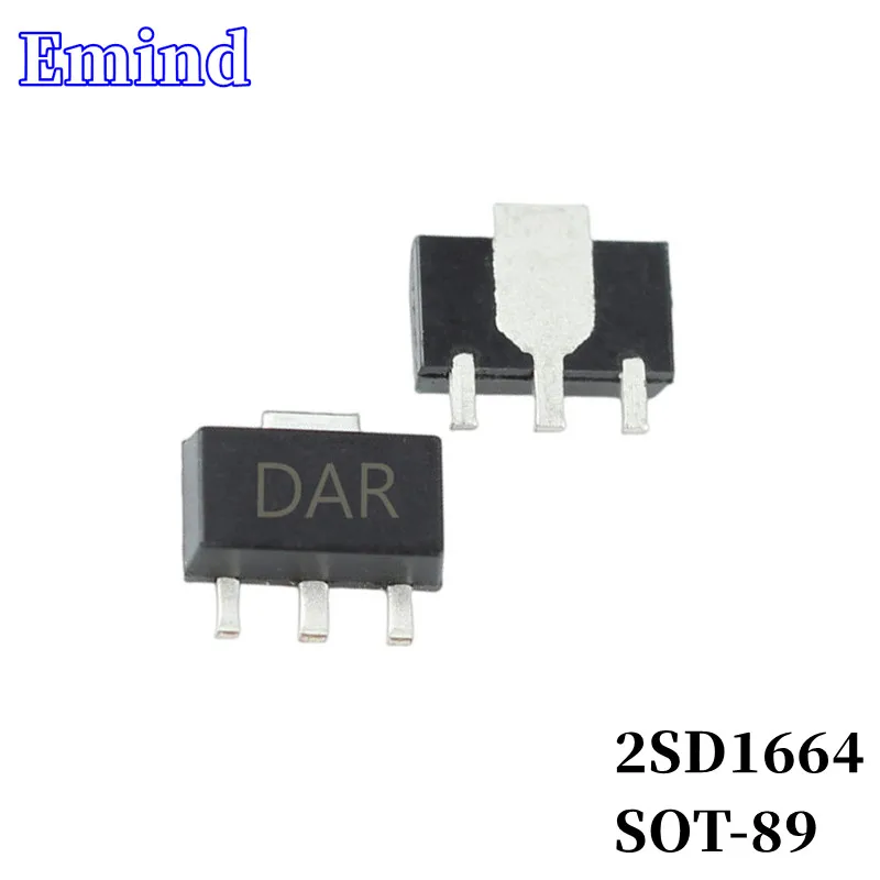 

100Pcs 2SD1664 SMD Transistor Footprint SOT-89 Silkscreen DAR Type NPN 32V/1.5A Bipolar Amplifier Transistor