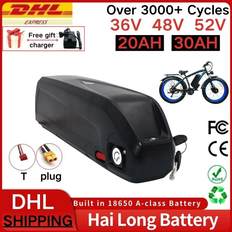 

Original packaging Hailong battery 48V 20AH 52V 36V 30AH Hailong battery Max BMS 500W 750W 1000W 1500W Hailong battery 21700
