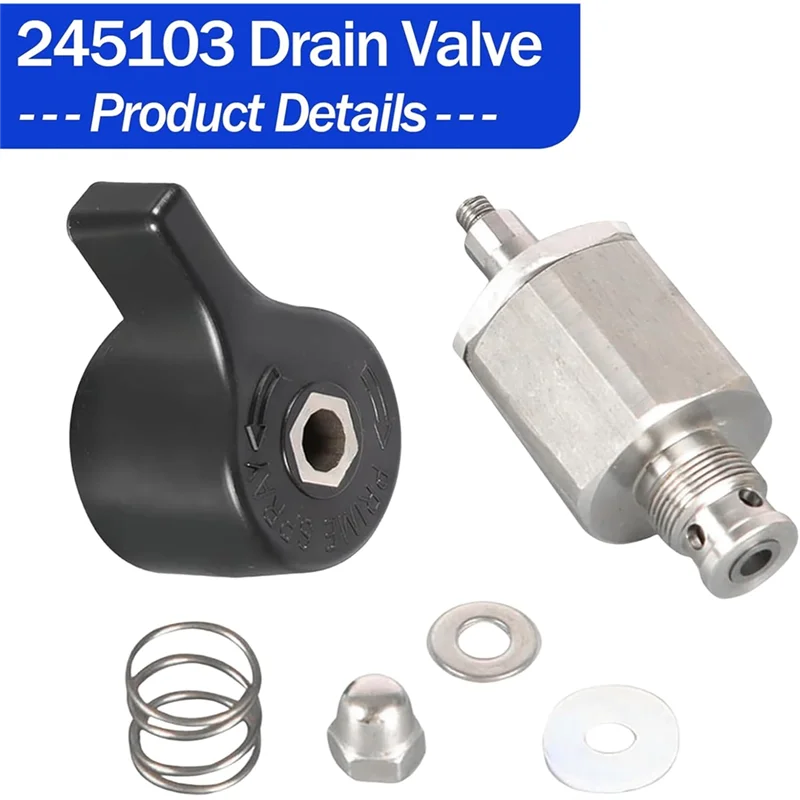 استبدال صمام تصريف الصمام بدون هواء من الفولاذ المقاوم للصدأ - مناسب لنماذج 5900، 7900، 833 - جزء متين ومقاوم للصدأ 245103 #2