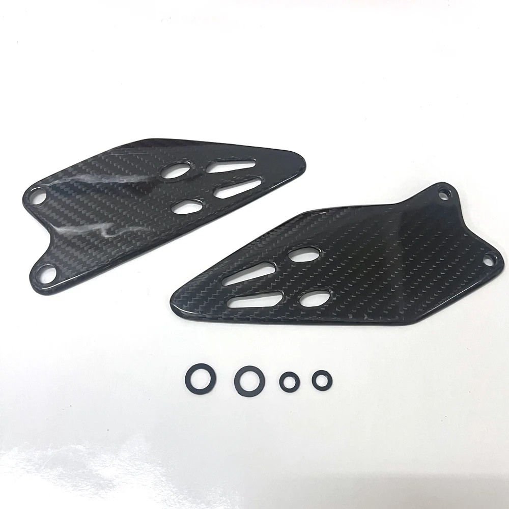 For KAWASAKI ZX6R ZX-6R 636  Carbon Fiber Rear Foot Heel Guards Motorcycle Accessories Footrest Wings Protector 2009-2025 view 4