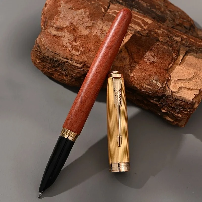 나무로 만든 매우 두꺼운 수제 연마 만년필 2.5MM 후드형 펜촉 이중층 롱 나이프 비즈니스 필기용 펜