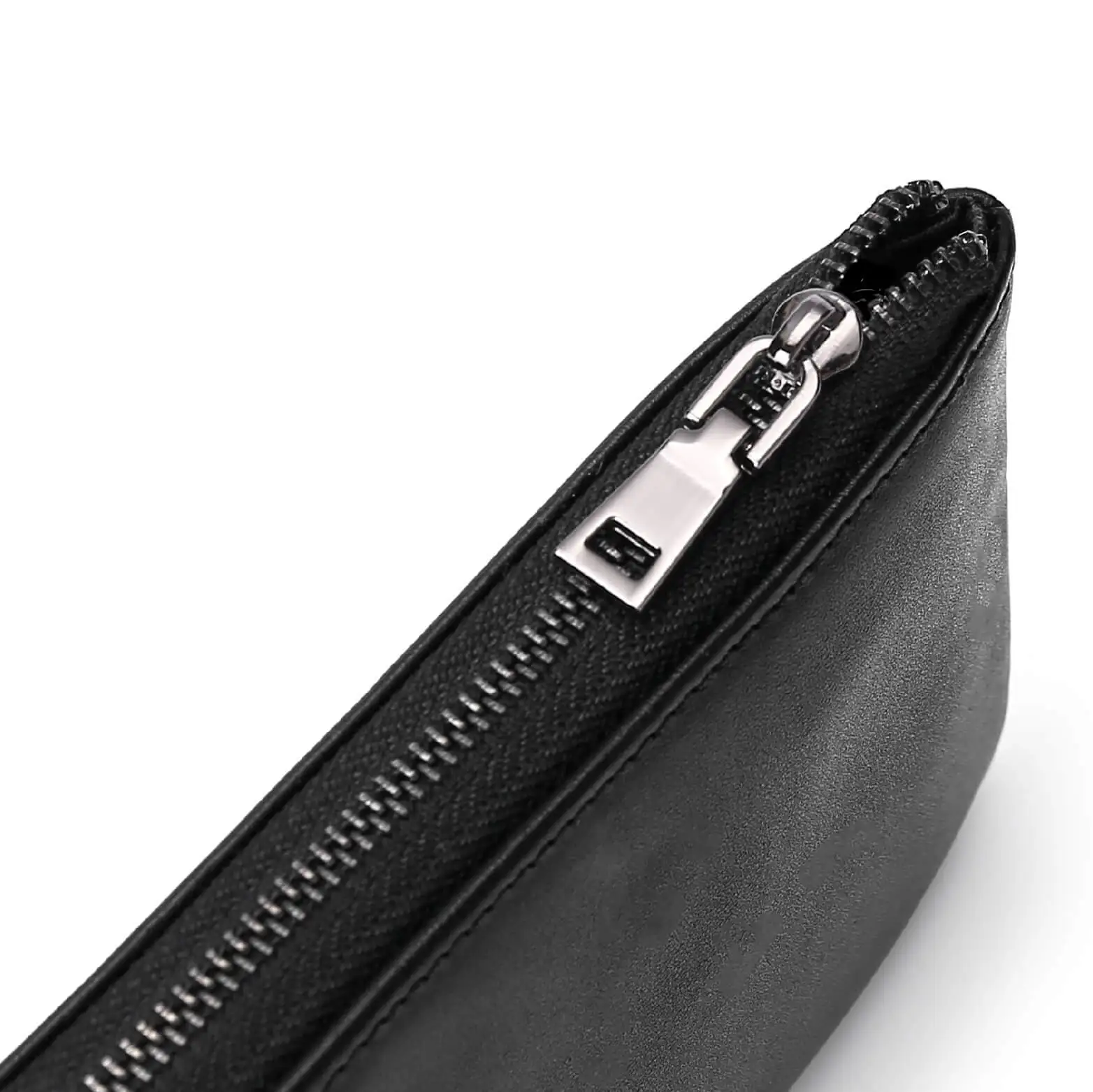 Mens Long Wallet Clutches Cell Phone Credit Card Holder Purse Soft Real Leather Zipper Large Capacity Wallets with Wrist Strap