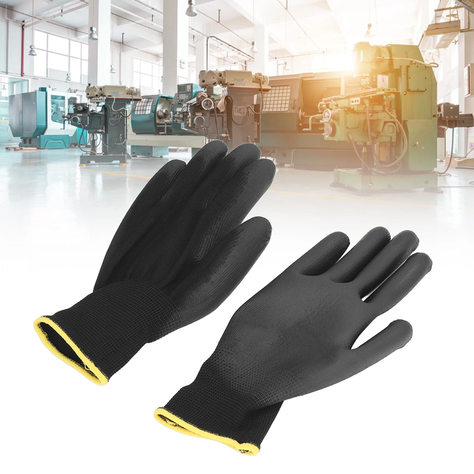 ZK30 10 Pairs Work Gloves PU Coated Anti Static Safety Working Accessory Tool Set Kit guantes 8M