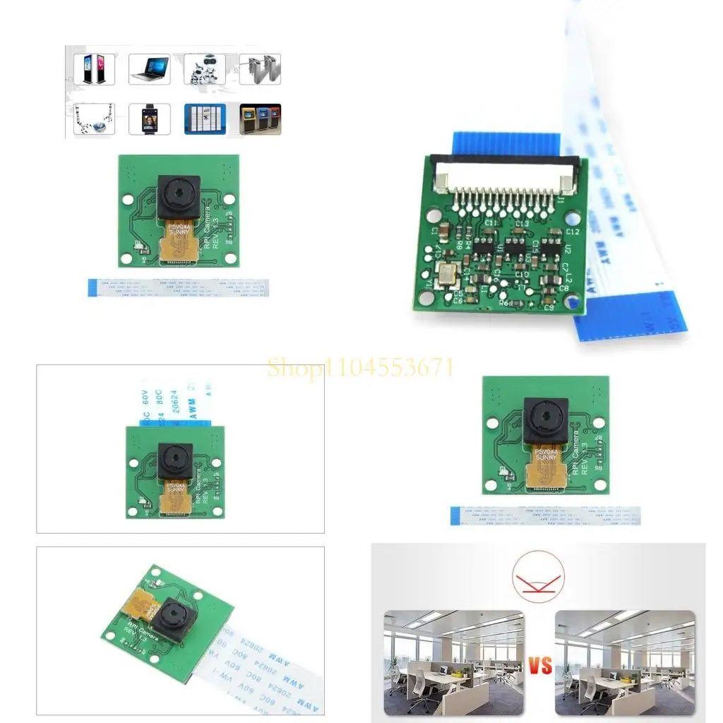 Best Seller Mini Camera Module 5MP 1080p Webcam Module Support OV5647 Sensor with Ribbon Cable Replacement for RPi 2/4/3B+