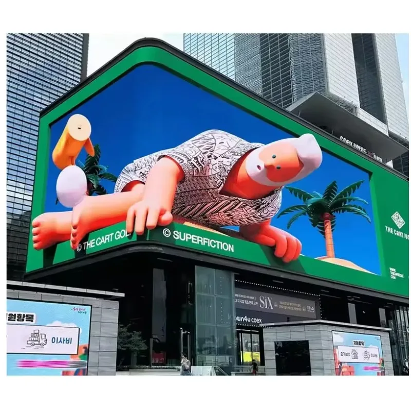 Naked Eye 3D LED Display Screen High Brightness8 Custom Outdoor Digital Video Wall Panel for Commercial Outdoor Advertising