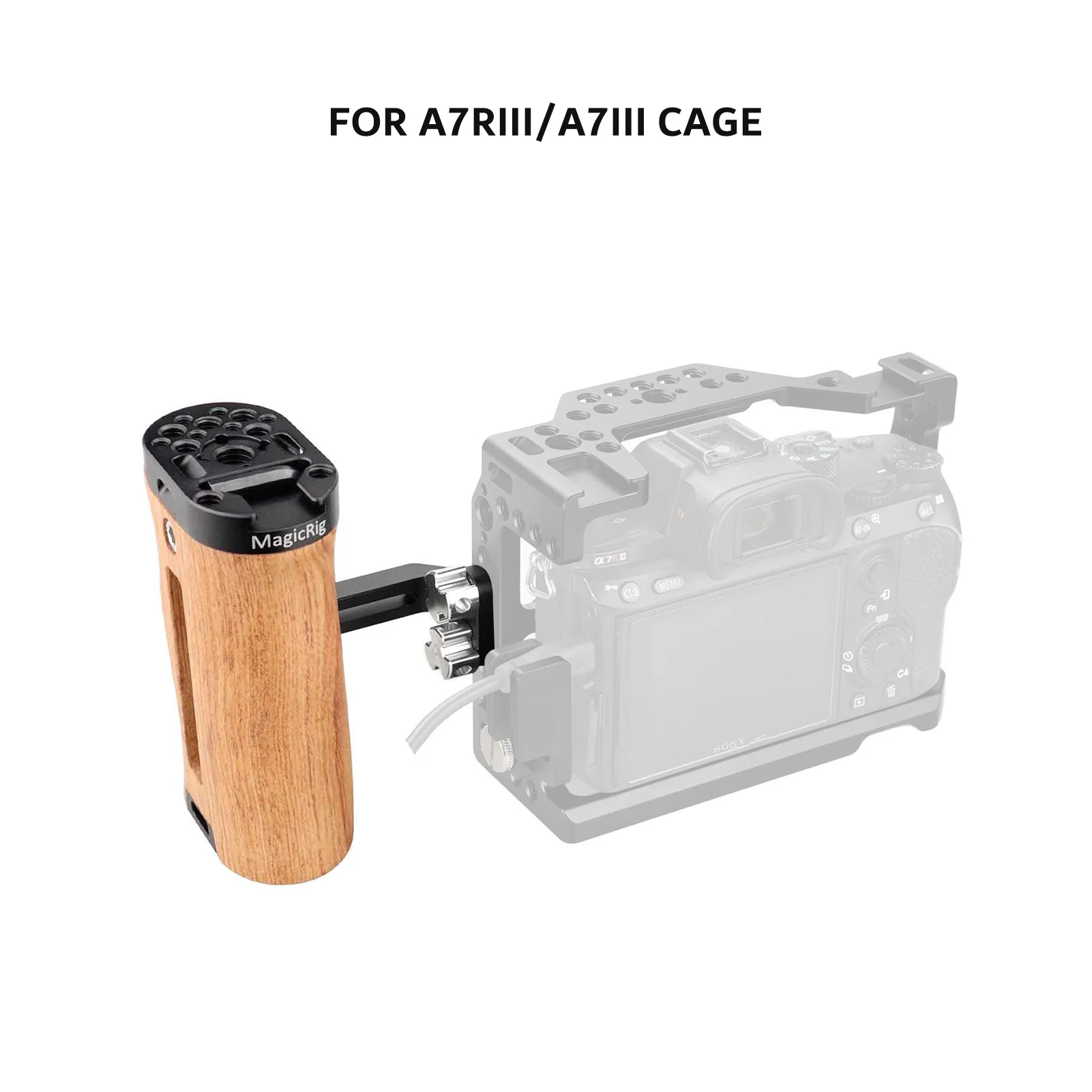 MAGICRIG impugnatura laterale universale in legno per gabbia A7SIII / A7III/A7RIII /A7M3/A7R IV/ A9 II, per gabbia BMPCC 4K/6K/6K Pro