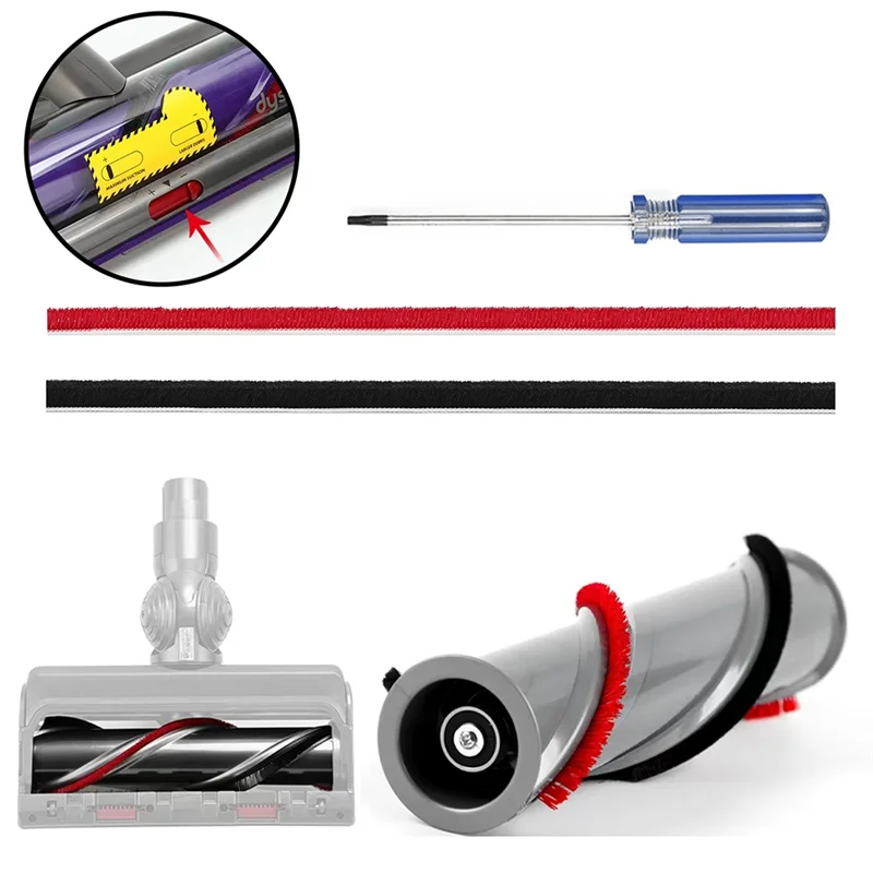 5 buah sikat rol dan Strip mewah lembut untuk Dyson V11 Aksesori suku cadang pengganti penyedot debu nirkabel