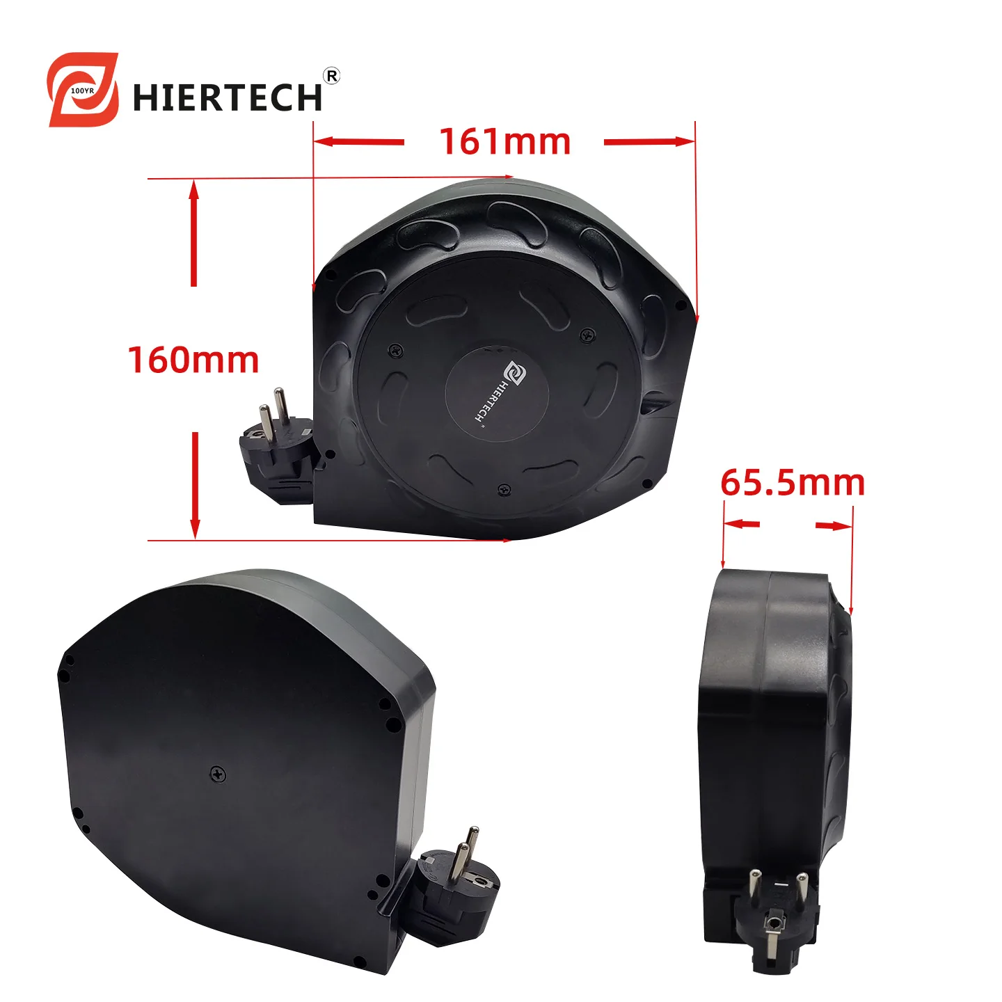 Hiertechpc Raw Materials: All-Copper Wire Core, Automatic Retractable Cord, 3m Power Cord Reel, European Standard Plug, Suitable for Various Home Appliances
