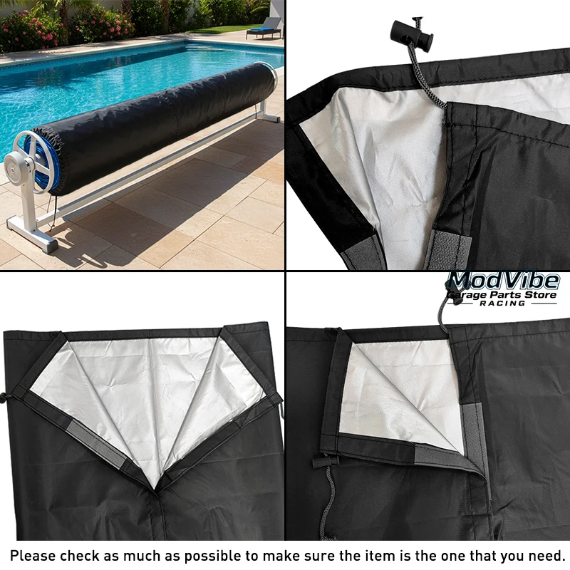 210D Universial Solar Reel Protective Cover For 16-24ft Pool Reel Winter Solar Blanket Protective Solar Reel Protective Cover