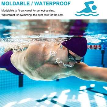 Tapones para los oídos de silicona suave, tapones para los oídos insonorizados con reducción de ruido blanco, accesorios de natación impermeables, tapones para los oídos para dormir, 2/6/8/12 Uds.
