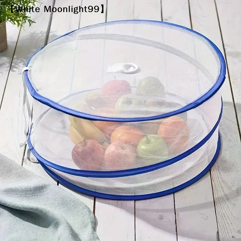 Large Mesh Food Cover Mosquito Fly Proof Foldable Dome for Outdoor Cake Buffet Camping Food Safety〔White〕