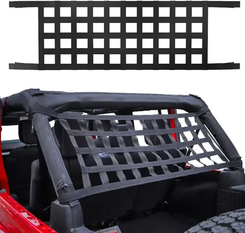 Imagen 2 del producto Red de carga de malla para techo, hamaca para Jeep Wrangler YJ TJ JK JL gladiador JT, molduras interiores negras, 1987-2023