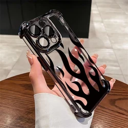 Fashion Flame Phone Case For OPPO Realme C55 C53 C35 C33 C31 C11 C20 C15 9 V25 Pro Plus 4G 5G Shockproof Clear Armor Cover