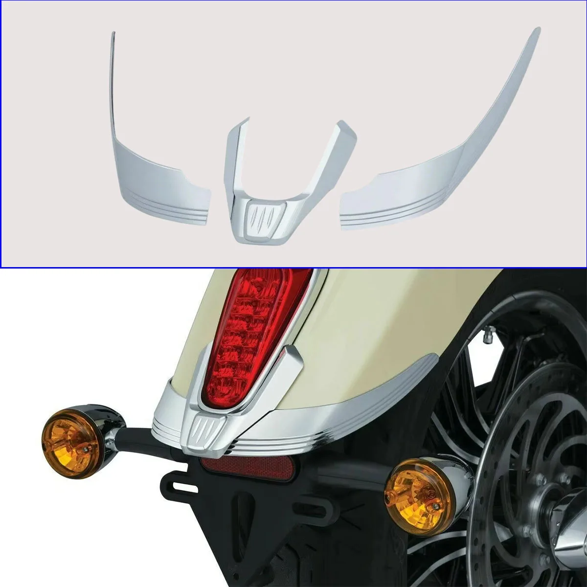 

Для мотоцикла Indian Scout 2015-2019, хромированная защита заднего крыла