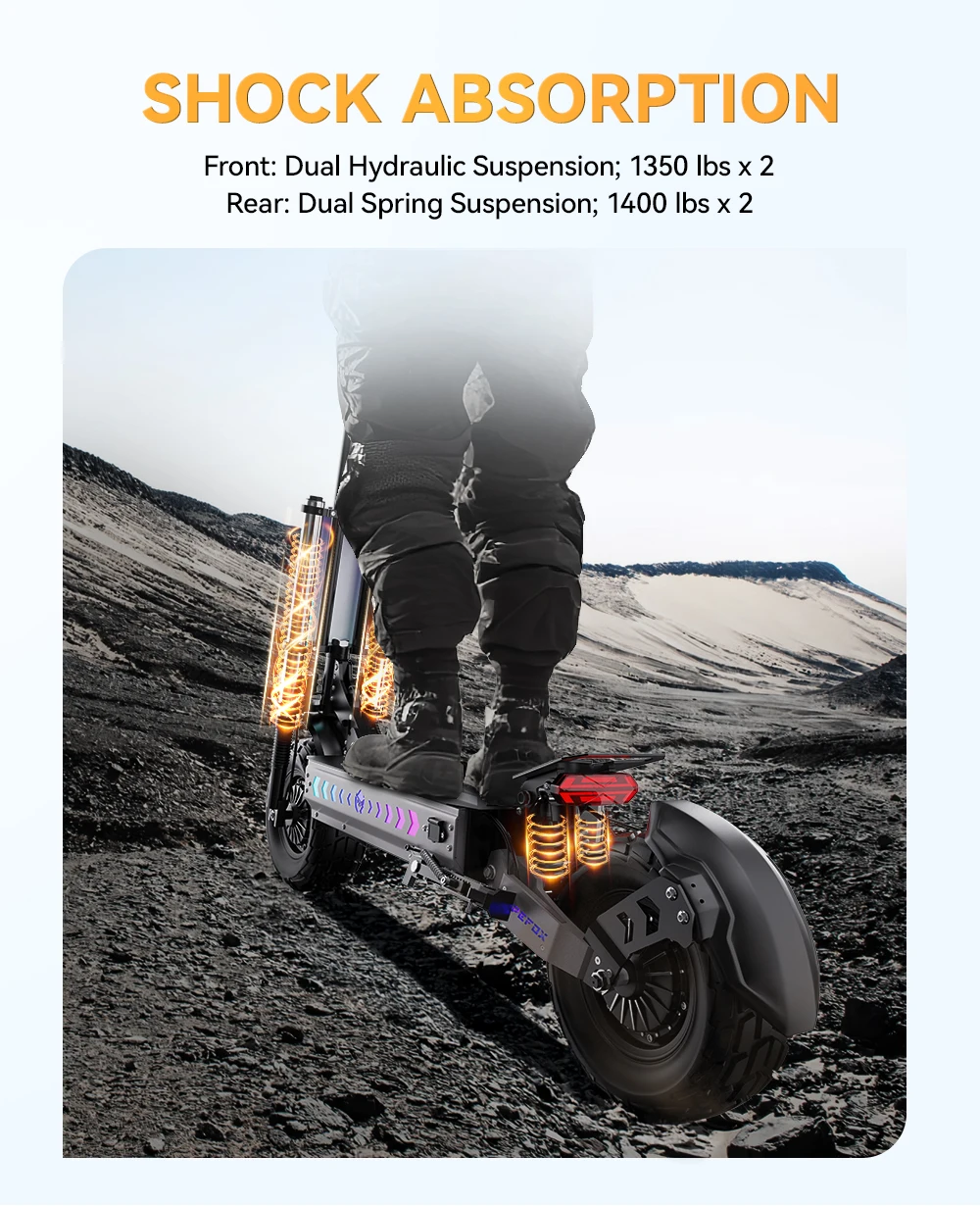 APEFOX T90 Erwachsenen-Elektroroller Doppelmotor Faltbarer E-Scooter 60V 31,2AH 13 Zoll Offroad-Reifen Geländetauglicher Elektroroller – Detail 1