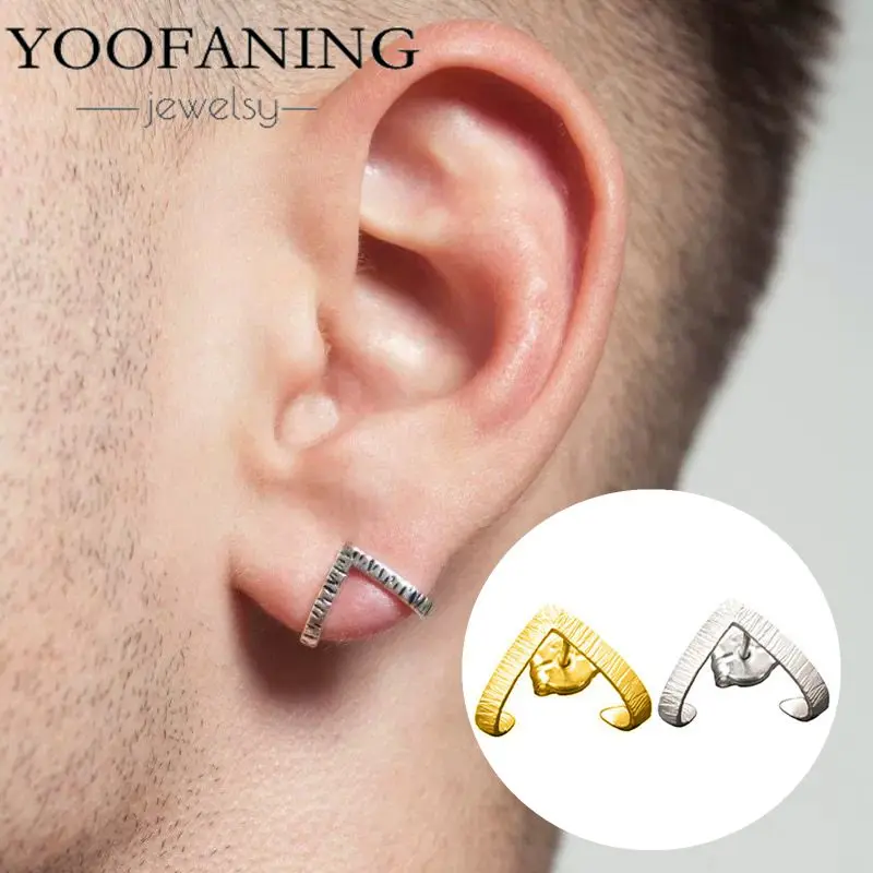 925 Sterling Silver Ear Needle for Couples Triangle Earrings Neutral Earrings Simple Geometric Earrings Fashionable Jewelry Gift