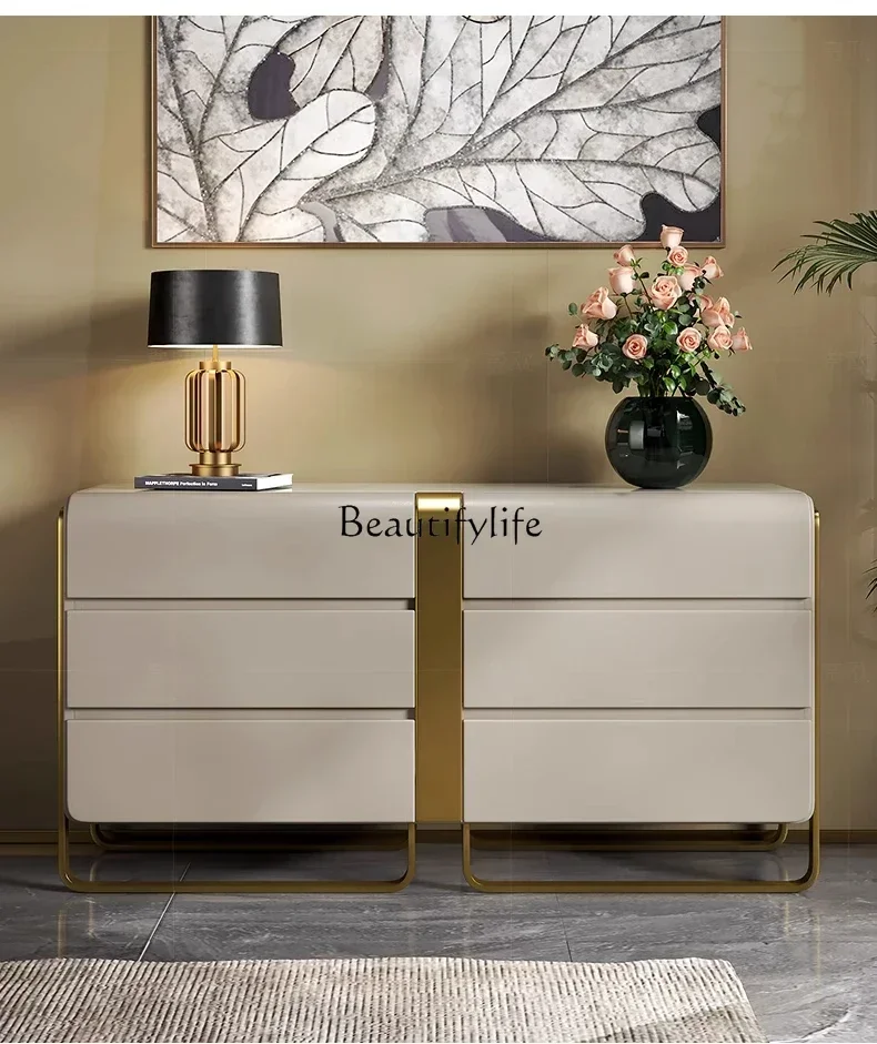 

02ld 14 Fashion marble custom high-end TV cabinet complete storage bedroom bedside cabinet