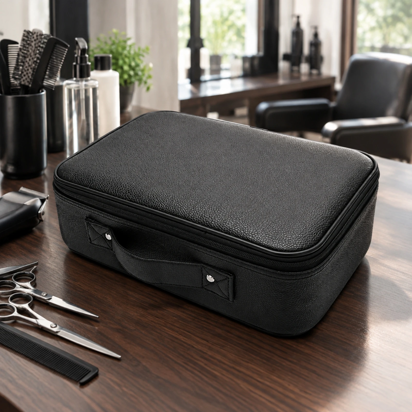 Hairstyling Tool Case with Compartments Structured Hairdressing Tool Organizer Case Carrying Bag Portable Compact