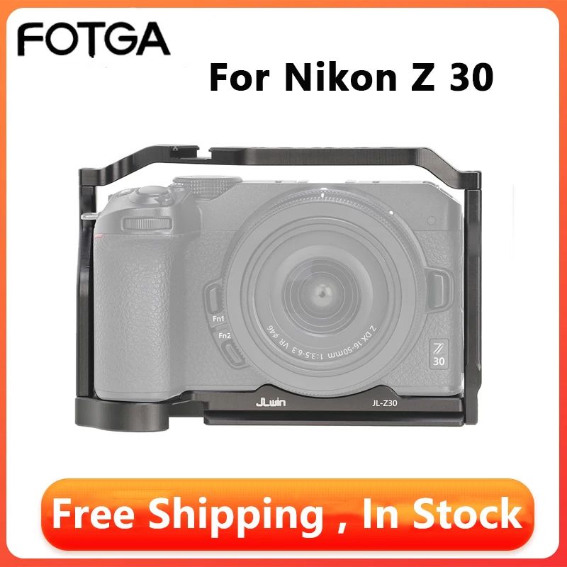 FOTGA Camera Cage for Nikon Z 30 All-in-one with Cold Shoe Cage with Arca Quick Release Plate for Microphone LED Light Vlogging