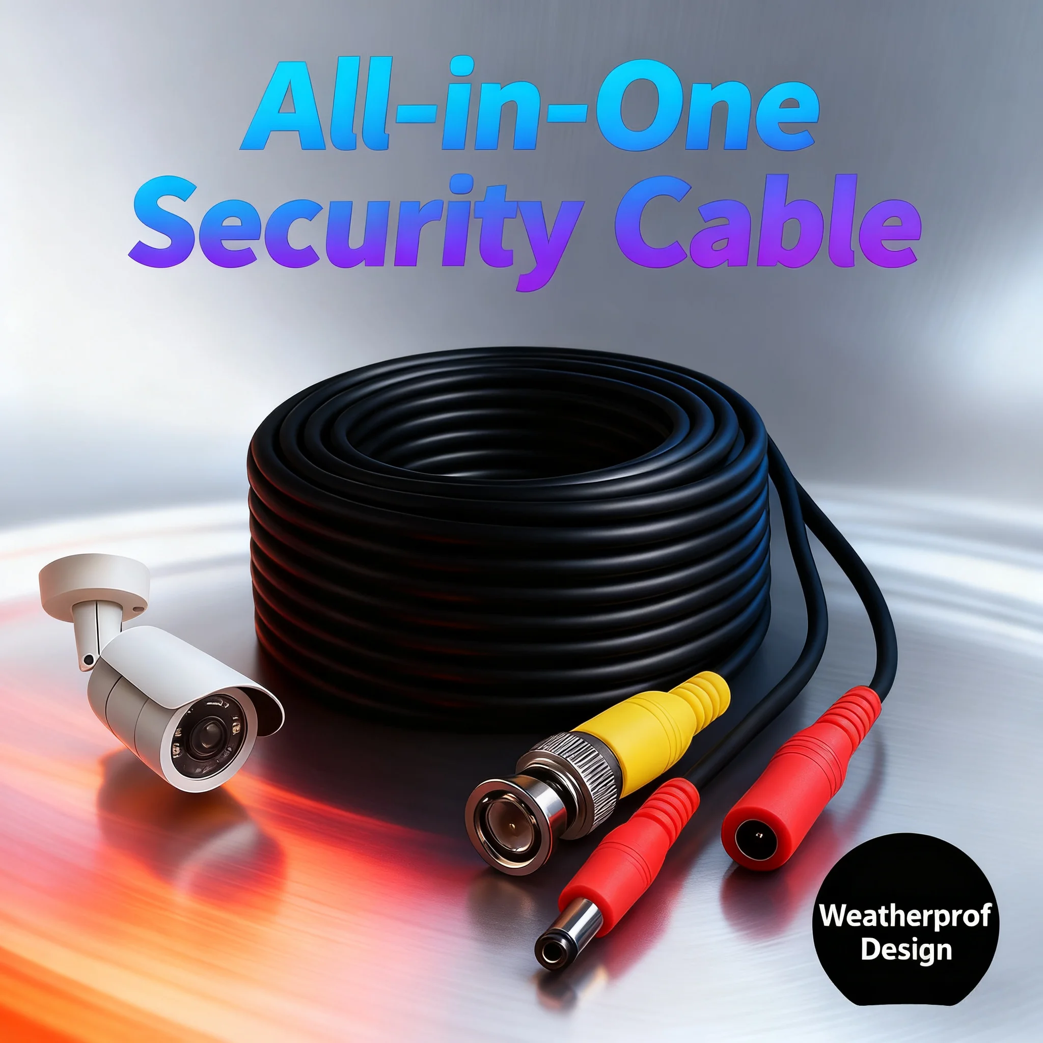 2 in 1 BNC DC CCTV Extension Cable 2MP AHD CVBS Anti Interference Stable Power Winter Use For DVR Systems