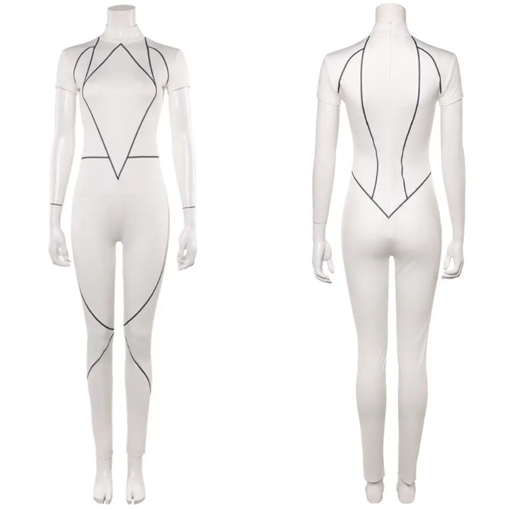 Disfraz de Kali para mujer adulta, mono blanco, traje de TV ST, trajes de juego de rol, traje de Purim de Carnaval de Halloween