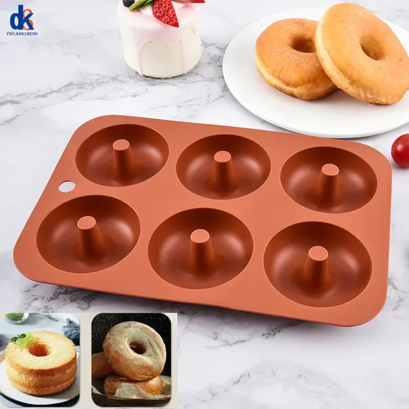 Silicone 6/8/18 Cavity Donut Cake Mold Chocolate Baking Cookie Biscuit Mold High Temperature Resistant Baking Tray Kitchen