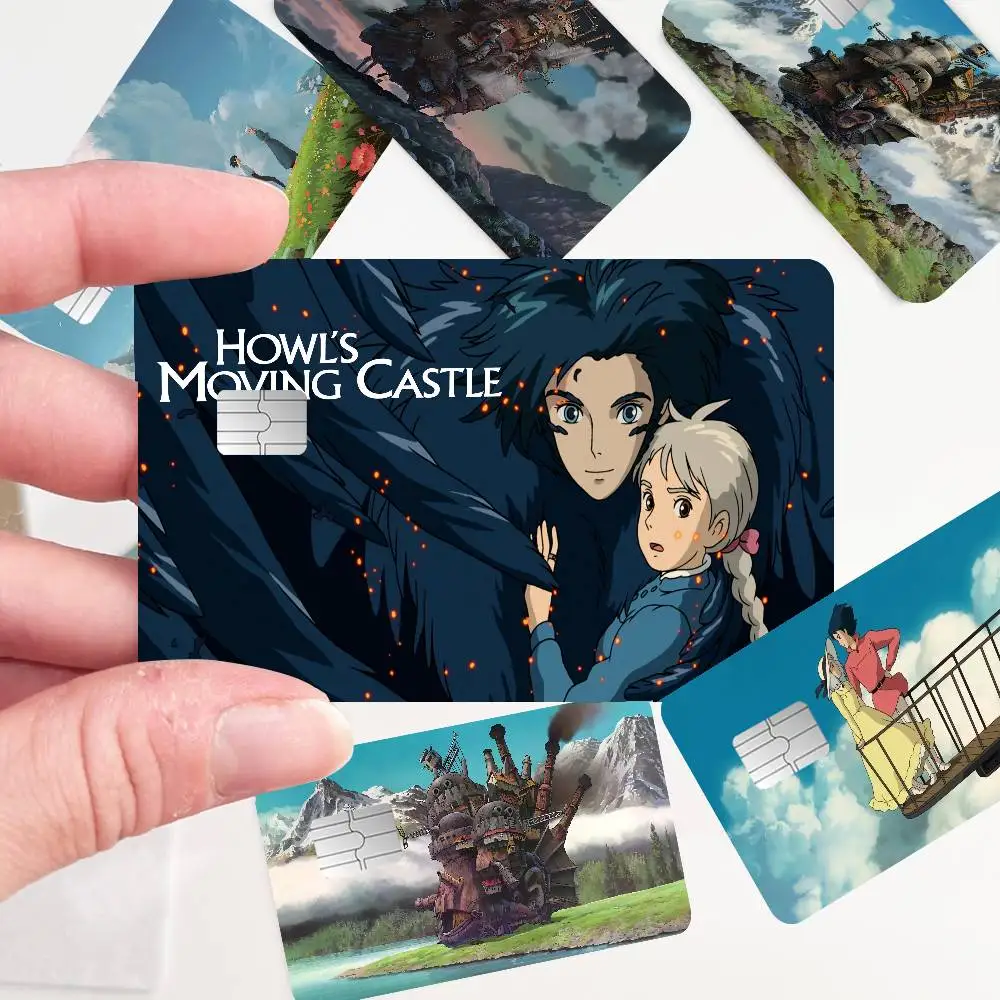 Japanese H-Howls M-Moving C-Castle Movie Credit Card Skin Stickers for VISA Bank Card Transportation Card Waterproof Gift