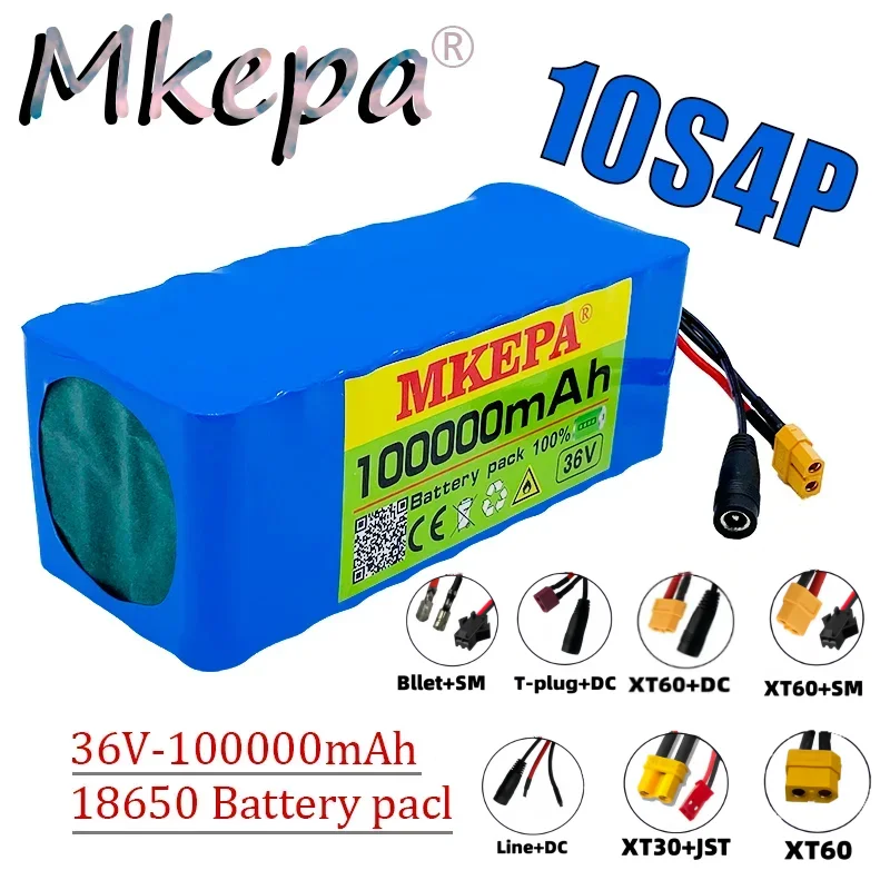 

Original 36V battery 10S4P 100Ah battery pack 1000W high power battery 42V 100000mAh Ebike electric bike BMS