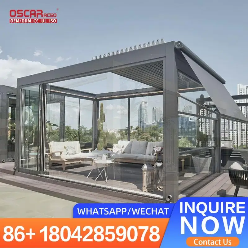 

Adjustable Outdoor Aluminum for Blinds with Bioclimatic Design Garden Terrace Roofing Use in Backyard Patio Courtyard Pergola