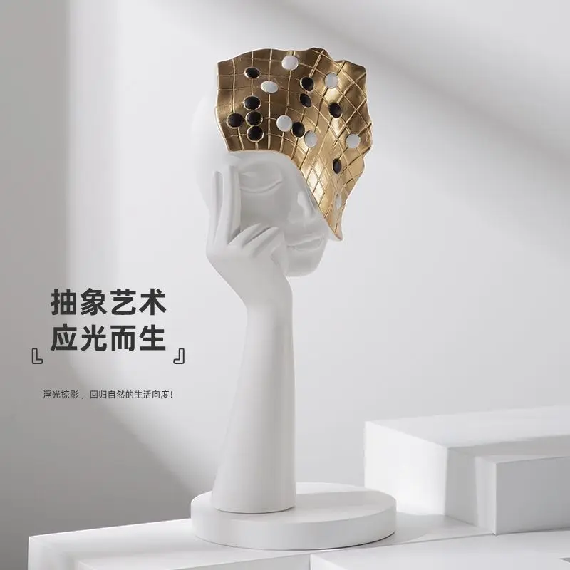 النحت الحرفية الديكور الحديثة الحد الأدنى قطعة فنية تجريدية لحامل التلفزيون مكتب مكتب خزانة مشروبات زخرفة فريدة أنيقة