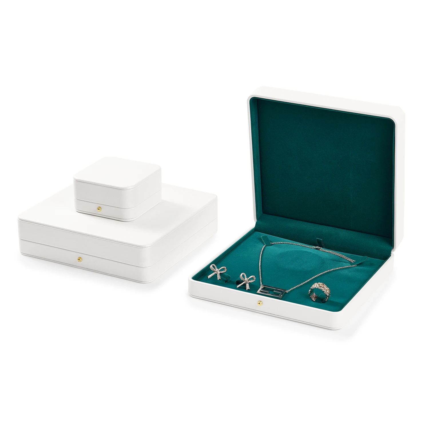 مجموعة Oirlv الخريف الجديدة من صناديق المجوهرات الفاخرة للنساء تتميز بصندوق هدايا بسيط باللون الأخضر والأبيض وصندوق قلادة على شكل صندوق هدايا #6