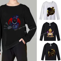 FNAF Long Sleeve T-shirt Kids Clothes Five Night At Freddy Children Sweatshirt Boy Girl Tops Toddler Pullovers Kawaii Sportwear