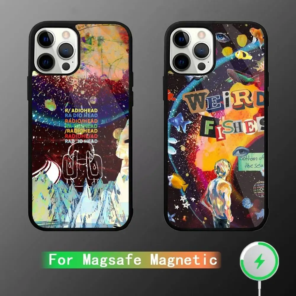 

R-Radiohead Band Rainbow Phone Case For iPhone 16,15,14,13,12,11,Pro,Max,Plus,Mini,SE New Magsafe Magnetic Wireless Charging