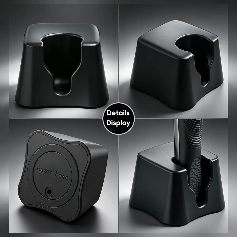 Manual Razor Stand With Draining Base Razor Not included Metallic-Finish Razor Holder Universal Base For Men’s Manual Razor Base