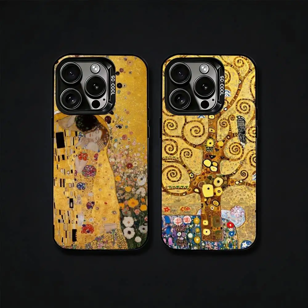 

Art of G-Gustav Klimt Phone Case For iPhone17, 16,15,14,13,12 Pro Max Black Candy Matte Shockproof Cover