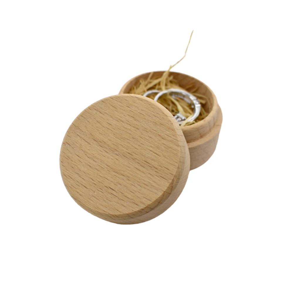 

Wooden Box Small Simple Linen Jewelry Storage Case Protects Damage