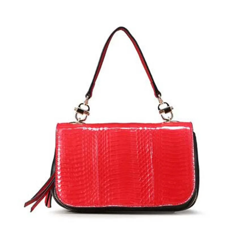 

ledai python leather Female bag new fashion Snake skin Single shoulder bag women handbag red Snake skin women bag