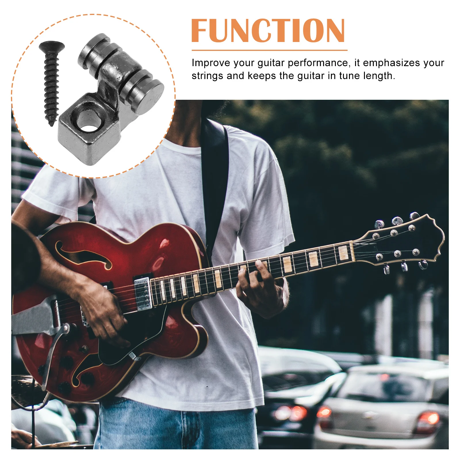 

1Set Guitar Roller String Tree Metal Press Handle Buckle -Term Use Electric Guitar String Retainer Guides