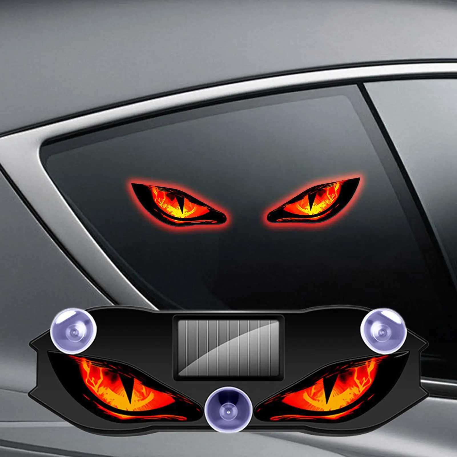 Solar Eye LED Light Car Wireless Reflective Warning Sign USB Rechargeable Ambient Light for SUV Truck Van RV Bike