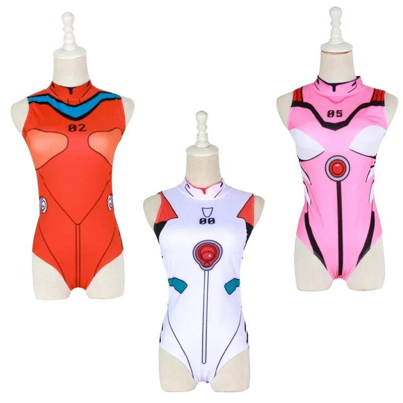 Anime Swimsuit cosplay Rei Ayanami Asuka Costume Catsuit Onesie Women Swimwear Bathing Suit Sexy Costumes