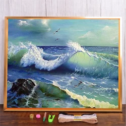 Seascape Wave Kit punto croce prestampato modello facile tessuto stampato filo di cotone ricamo adulti artigianato regalo