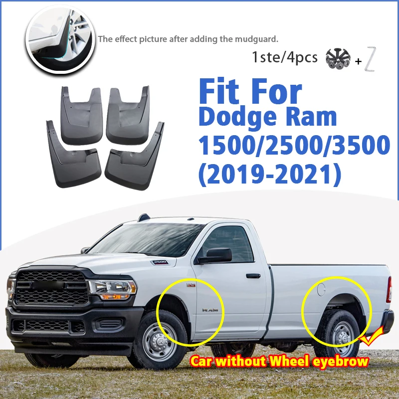 Mudguard For Dodge RAM 1500/2500/3500 2019-2022 4pcs Mudflaps Mudguards Car Accessories Auto Styline Splash Guard Fender