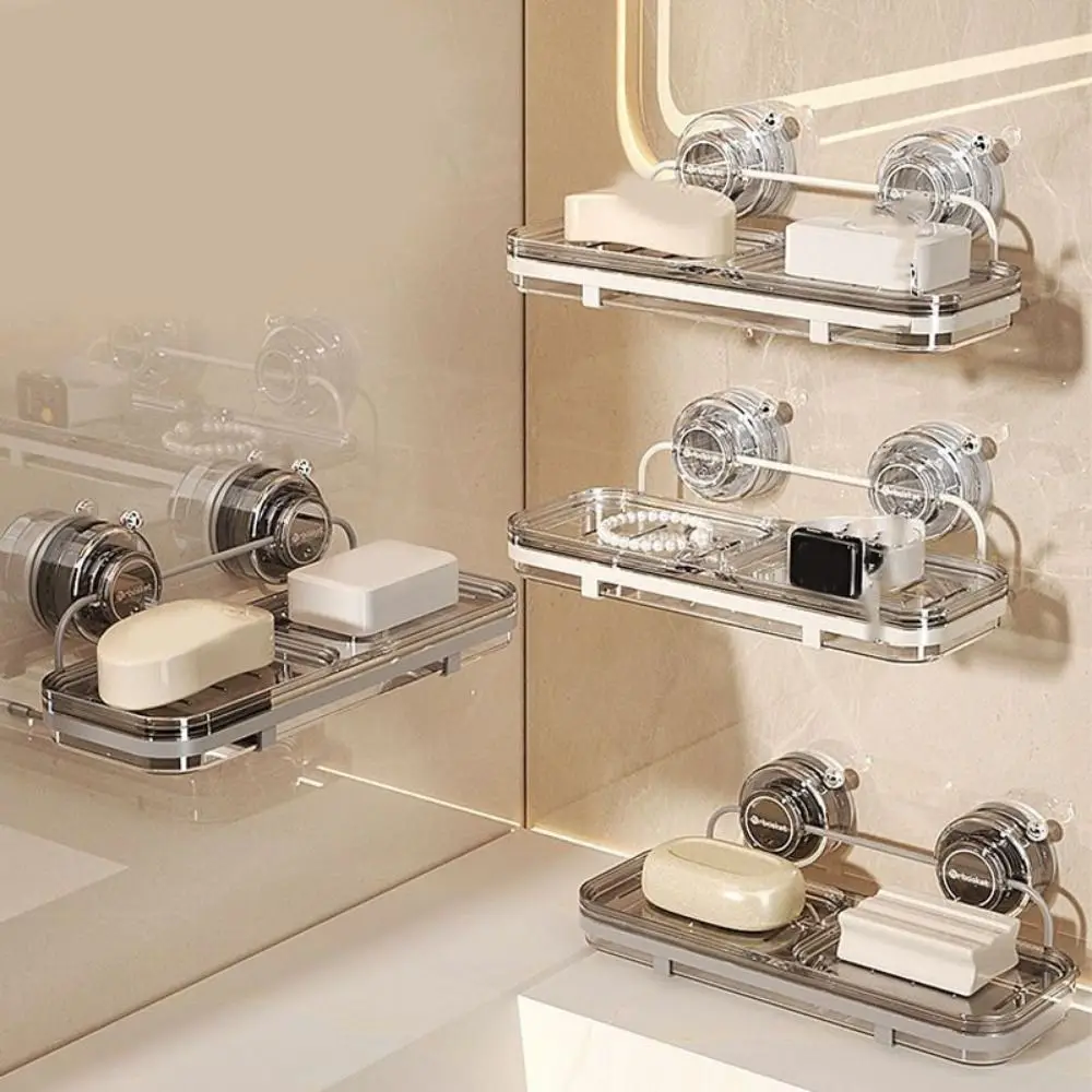 

Практичная пластиковая присоска, мыльница, бесплатная дренажная двойная мыльница, настенный держатель для мыла для душа, ванная комната